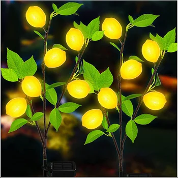 limon güneş bahçe lambası ağaç ışıkları açık su geçirmez bahçe güneş aydınlatma LED Yard yazlık parti süslemeleri