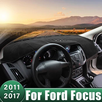 Araba Dashboard Kapak Güneş Gölge Paspaslar Gösterge Paneli Anti-Uv Durumda Halı Ford Focus 3 İçin MK3 2011 2012 2013 2014 2015 2016 2017