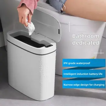 13L Akıllı sensörlü çöp kovası Kapaklı 15cm Otomatik Ev Elektronik Mutfak çöp kutusu Tuvalet Büyük Su Geçirmez Çöp Kovası