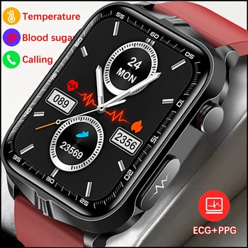 EKG + PPG erkek Sağlığı akıllı saat 1.83 inç IPS ekran 240 * 284 tam ekran dokunmatik sıcaklık kan oksijen izleme akıllı saat