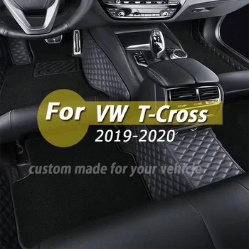 Deri Araba Paspaslar VW Volkswagen İçin T-çapraz Tcross 2019 2020 Halı Kilim Pedleri İç Parçaları Aksesuarları
