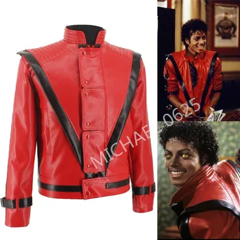 MJ Michael Jackson Ceket Gerilim MTV Kırmızı İngiltere Retro Deri Koleksiyonu Dış Giyim