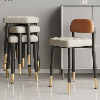 Iskandinav Metal yemek sandalyeleri Modern Lüks Minimalist yemek sandalyeleri Rahat Tasarımcı Silla Comedor Ev Mobilyaları GXR46XP