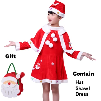 Bebek Kız Noel Cosplay Noel Baba Kostüm Çocuklar İçin Noel Giysileri Parti Elbise Şapka Yeni Yıl Kıyafet