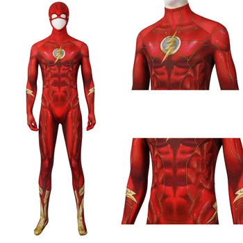 Barry Allen Flaş Cosplay Kostümleri Maskeleri Spandex Zentai Tulumlar Lateks Maske Tayt Bodysuits Cadılar Bayramı JusticeMen