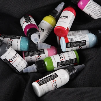 60 Renkler Yeni Dövme Mürekkepleri Profesyonel Doğal Vücut Sanatı Kalıcı Makyaj Kolay Boyama Dövme Sanatçıları Pigment Güzellik Supplie 30 ml
