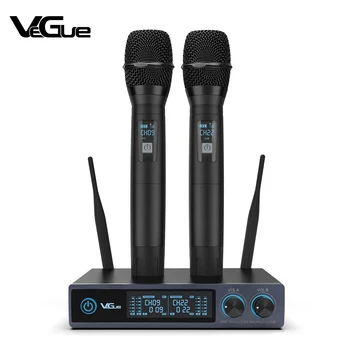 Vegue Dinamik Mikrofon Sistemi Kablosuz Mikrofon UHF Çift Kablosuz Karaoke Metal Microfon Sem Fio