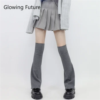 Yeni Flare Örme Çorap Sonbahar Kış Elastik Çizgili Yığılmış kadın Çorap Moda Serin Baharatlı Kızlar İnce Diz Bacak ısıtıcıları