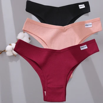 2021 Kadın Pamuk Brezilyalı Külot M-XL Rahat Thongs İç Çamaşırı Kadın Bikini Külot Seksi Low-rise Kız T-geri Külot