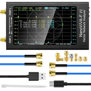 2X Nanovna-F V2 Vektör Ağ Analizörü 50 kHz-3 GHz Anten Analizörü HF VHF UHF VNA 4.3 İnç 5000 mAh
