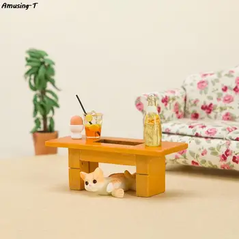 1 adet mini sehpa düşük masa modeli fotoğraf sahne sahne mini Bebek seramik karo