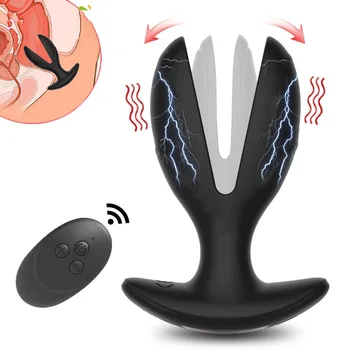 Kablosuz Uzaktan Anüs Butt Plug Prostat Elektrik Çarpması Darbe Vibratör Anal Stimülatörü Erkek Masaj Ürünleri Seks oyuncakları Kadınlar için erkekler