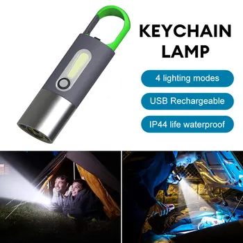 Mini Anahtarlık El Feneri Şarj Edilebilir COB LED el feneri Taşınabilir çadır ışığı Açık Kamp Lambası Su Geçirmez acil durum lambası Çalışma ışığı