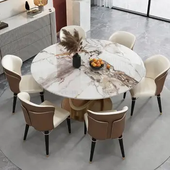 Italyan Mobil Lüks Kaya Kurulu yemek masası Pikap Modern Basit Ev yemek masası Merkezi Kombinasyonu Mobilya WH1
