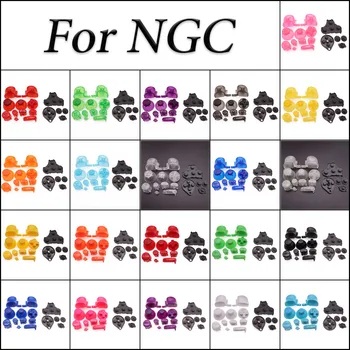 TingDong Gamecube Denetleyici Mod Renkli Komple düğme seti NGC için düğme seti Kauçuk iletken düğme