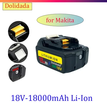 18V 18000mAh şarj edilebilir pil-Makita Bl1880 Bl1860 Vardır Dahili LED Pil Seviyesi Göstergesi İzleme için Pil Seviyesi
