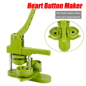 57x53mm Kalp Kalıp düğme rozet Makinesi Makinesi DIY Düğme Üreticisi Pin Rozeti Düğme Presleme Aracı Sanat El Sanatları için Pimleri Yapma