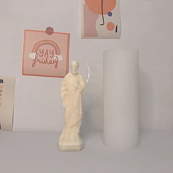 3D İsa ve Meryem silikon kalıp Portre Mum silikon kalıp DIY El Yapımı Sabun Modeli Alçı Kalıp Ev Dekorasyon