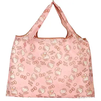 Sanrio Anime Hello Kitty My Melody Katlanır alışveriş çantası Melodi Çantası Karikatür omuzdan askili çanta Çanta Açık Taşınabilir saklama çantası