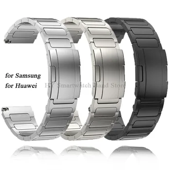 22mm Titanyum Metal saat kayışı Samsung Galaxy İzle 3/5/6 için GT2/3 Paslanmaz Çelik saat kayışı Katı Toka Bilezik