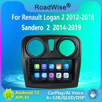 Roadwise 2 din android Araba Radyo Renault Logan İçin 2 2012-2019 Sandero 2 2014-2019 Carplay Multimedya 4G Wıfı GPS DVD Autoradio