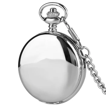 2020 Yeni Varış Pürüzsüz Tasarım Çift Tam Avcısı İskelet Mekanik cep saati Erkekler için Steampunk Gümüş El Sarma Saatler