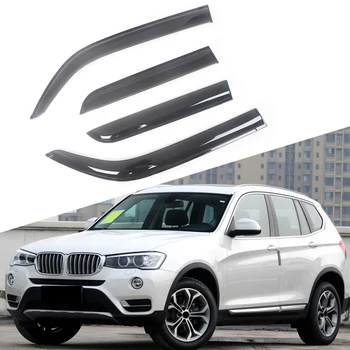 BMW için X3 F25 2011-2017 Otomatik Yan Pencere Rüzgar Deflector Siperliği Siyah Yağmur Koruma Kapı Siperliği Havalandırma Tonları Koyu Duman Ventvisor