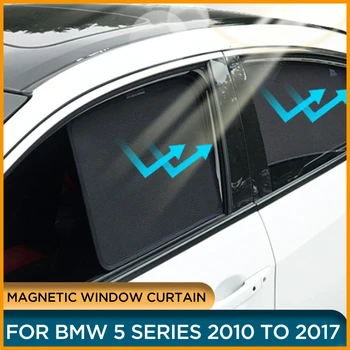 Manyetik Yan Pencere Güneşlik Güneşlik BMW 5 SERİSİ İçin F10 520i 525i 530i 2010 İLA 2017 Araba Pencere Perde ÖRGÜ BMW 5 SERİSİ İçin