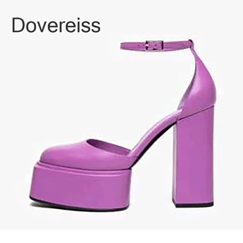 Dovereiss Ayakkabı Kadın İçin 2023 Yeni Moda Yaz Goth Su Geçirmez Platformu Dar Bant Siyah GreenSandales Seksi Büyük Boy 40 41
