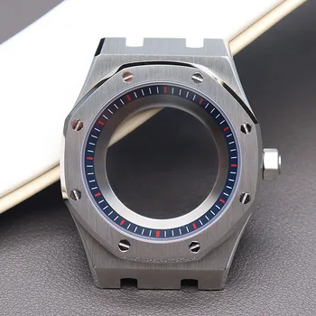 41mm İzle Vaka Safir Kristal Cam Bölüm Yüzük Watchband NH34 NH35 NH36 NH38 Hareketi 28.5 mm Arama Bilek Parçaları