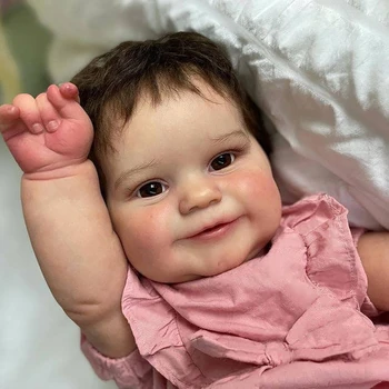 50/60cm Reborn Bebek Maddie Sevimli Kız Bebek Köklü Saç Yürümeye Başlayan Popüler Gerçekçi Gerçek Yumuşak Dokunmatik Sevimli Bebek Bebe Reborn