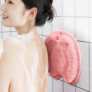 Peeling Duş Masaj Kazıyıcı Banyo kaymaz Banyo Paspas Geri Masaj Fırçası Silikon Ayak Yıkama Vücut Temizleme Banyo Aracı
