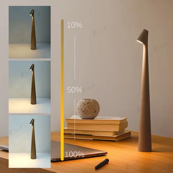 Metal Masa Lambası Led Şarj Edilebilir Akülü Masa Lambası Dokunmatik Led Taşınabilir masa ışığı Tip-C Şarj Pil yatak odası için lamba