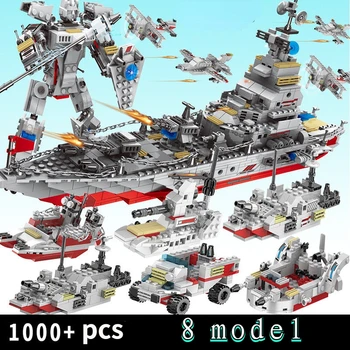 Model savaş gemisi 1000 adet yapı taşları yapı blok seti çocuk donanma gemisi savaş gemisi uçak yapı blok oyuncaklar eğitici t