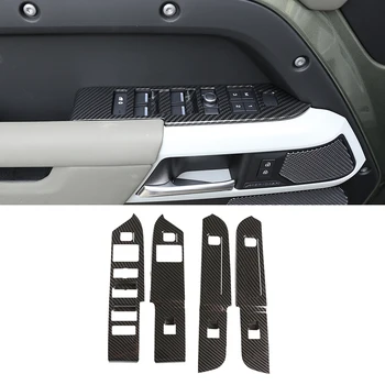 Araba İç Cam Kaldırma Trim için Land Rover Defender 90 110 2020-2022 ABS Pencere Kaldırma Anahtarı Düğmeleri krom çerçeve LHD & RHD