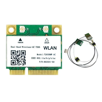 1200Mbps Kablosuz AC7265 Mini PCI-E Wifi Kartı Bluetooth uyumlu 4.2 802.11 ac 7265HMW Çift Bant 2.4 G 5GHz Adaptörü