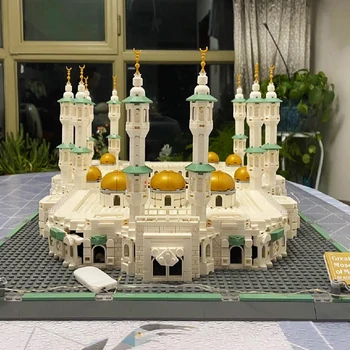 Sokak Görünümü Büyük Cami Mekke Yapı Taşları Yaratıcı Uzman Klasik MOC Mimari Modeli Tuğla çocuk için oyuncak Hediye