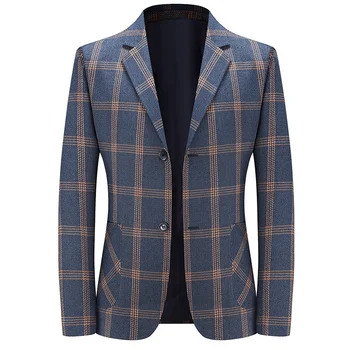 Erkek resmi kıyafet Ceket 2022 İlkbahar ve Sonbahar Yeni erkek Akıllı Rahat Klasik Ekose Olmayan demir Slim Fit Blazer