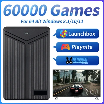 Retrobat + Playnite + Launchbox 3-İn-1 harici sabit disk İçin Windows 10/11 PC / Dizüstü 5 TB Oyun HDD İle 60000 Retro Oyunları AAA Oyunları