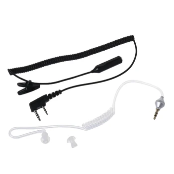 Baofeng UV-5R 888s için 3.5 mm hava akustik tüp kulaklık için 2-Pin PTT mikrofon kulaklık