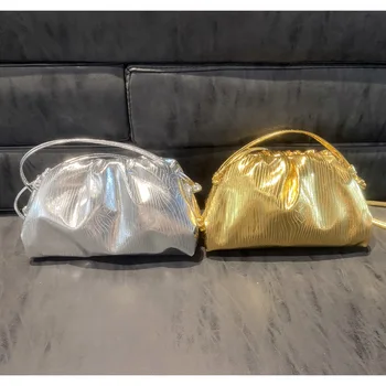 Lüks Tasarımcı Marka Çantalar ve Çanta Gümüş Ve Altın Parti Debriyaj Çanta Akşam Çanta Bayanlar Eğilim omuzdan askili çanta kılıflı çanta