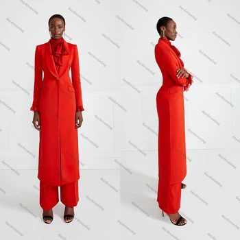 Zarif Afrika Kadınlar Elbise Şal Yaka Bir Düğme X Uzun Ceket Custom Made Günlük Uzunluk Tam Kollu Elbiseler 2 Parça
