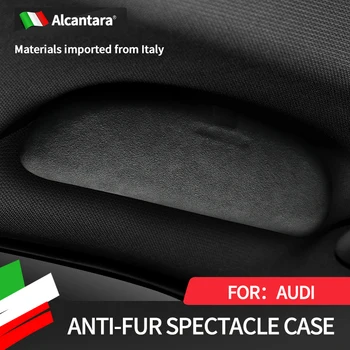 Alcantara Süet Araba Gözlük Durumda Güneş Gözlüğü saklama kutusu Audi A4 A3 A6 A6L A8L A5 Q3 Q5L Q7 Q8 Otomatik Gözlük Tutucu Klip
