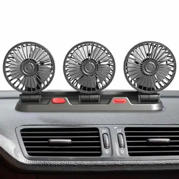12V / 24VCar Fan Soğutma araba fanı Üç kafalıusb araba fanı Ayarlanabilir Otomatik Soğutucu Hava Fanı Araba Aksesuarları Rüzgar Düzenleme Arabalar İçin