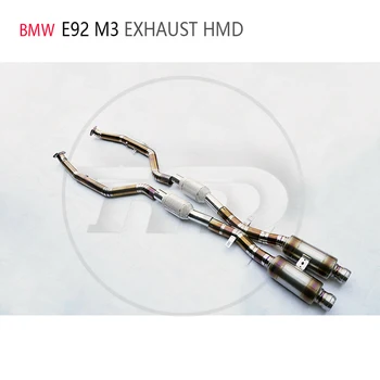 HMD Titanyum Alaşımlı Orta Egzoz Borusu Manifoldu İniş Borusu BMW için Uygundur E92 M3 Otomatik Modifikasyon Elektronik Vana Susturucu