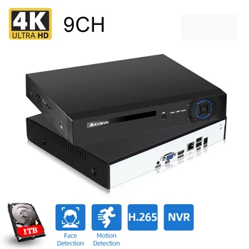H. 265 8 Kanal NVR 4K Ağ Video Kaydedici 8CH 8MP CCTV Video Gözetim IP Kamera İçin 4K 9CH NVR 5MP XMEYE HDD