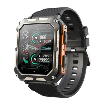C20Por akıllı saat IP68 Su Geçirmez Kadın Smartwatch Erkekler İçin Hesap Makinesi Bluetooth Çağrı Spor Saatler Android IOS Spor İzci