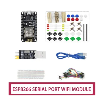 ESP8266 CP2102 Nodecu Lua V3 ESP-12E Geliştirme Kurulu+Bileşen Paketi + USB Seri Port Modülü + 65 Jumper + ekmek tahtası