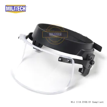 MILITECH Kurşun balistik visor kalkanı PASGT ACH hızlı kask sabitleme Halkası Kurşun geçirmez vizör koruma maskesi için Mıch kask