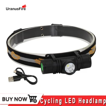 Uranusfire XM-L2 LED Far USB Şarj Edilebilir Far Su Geçirmez 4-Mode Karartma baş feneri 18650 pil Bisiklet Far